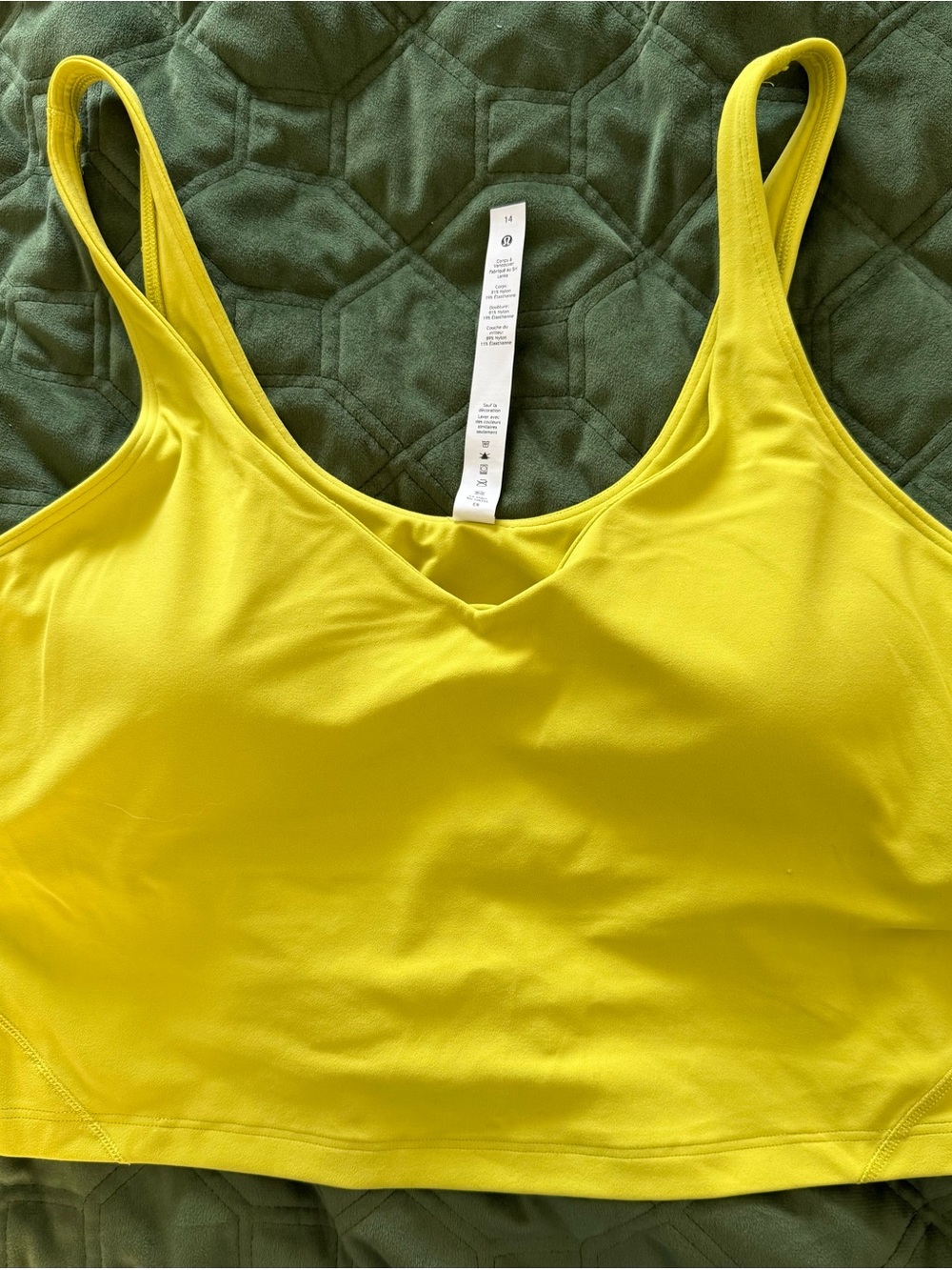 lululemon athletica Yellow Scoop Neck Crop Tank